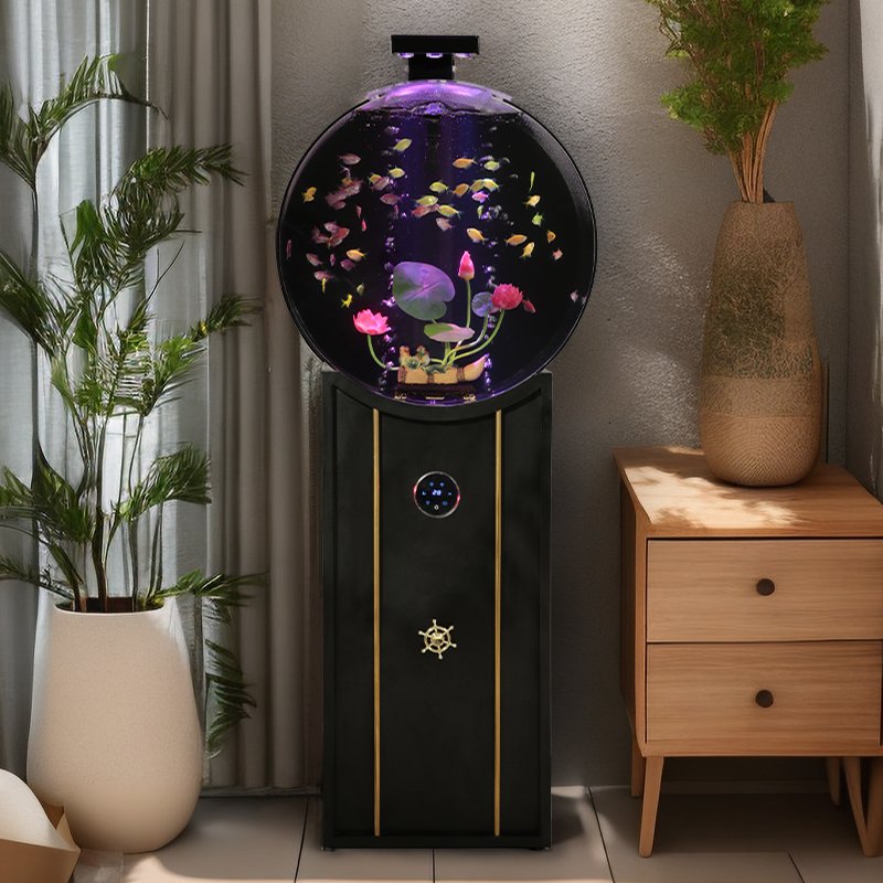 New acrylic indoor large fish tank living room study floor aquarium with filter box