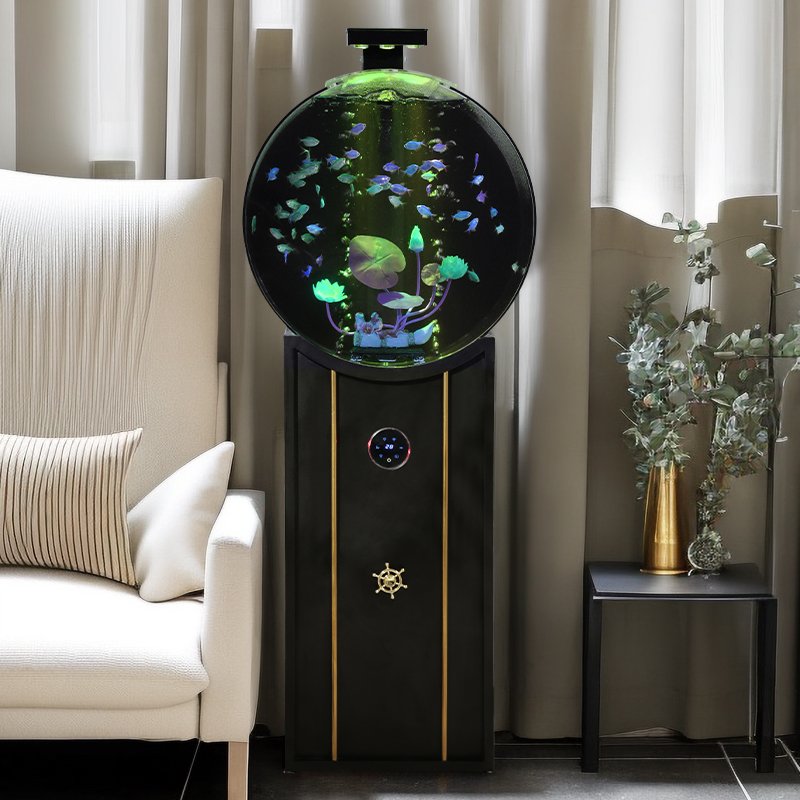 New acrylic indoor large fish tank living room study floor aquarium with filter box