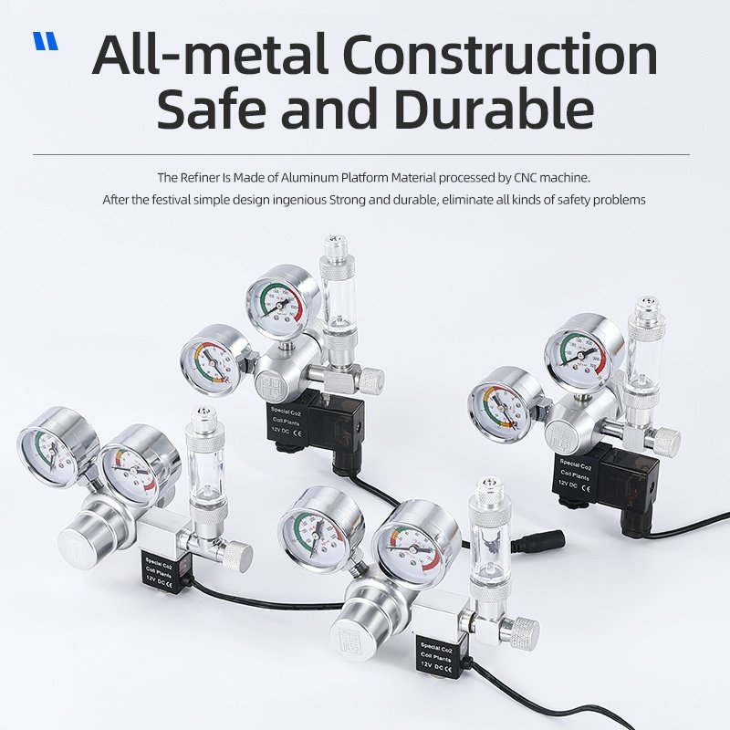 CO2 pressure reducing valve co2 regulating valve cylinder large double meter ZRDR aquarium CO2 solenoid valve