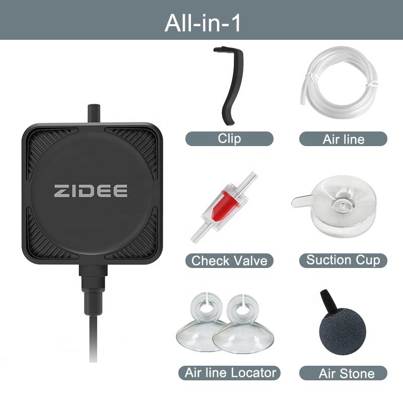 Factory supplies free match accessories Custom packaging logo ultra silent mini air pump for aquarium fish tank