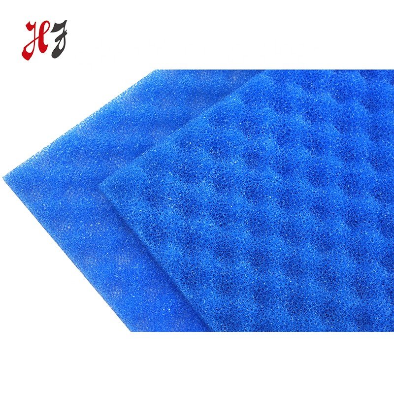 China factory 10-60 PPI polyurethane biochemical Filter Foam Aquarium Blue colour sponge for fish tank