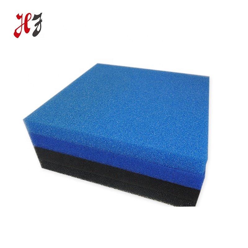 China factory 10-60 PPI polyurethane biochemical Filter Foam Aquarium Blue colour sponge for fish tank