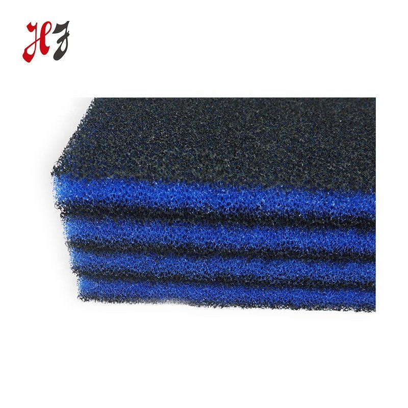 China factory 10-60 PPI polyurethane biochemical Filter Foam Aquarium Blue colour sponge for fish tank