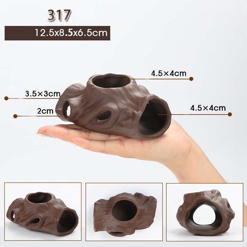 Fish tank purple clay pot fish shrimp breeding house skull aquarium decorations hiding cave
