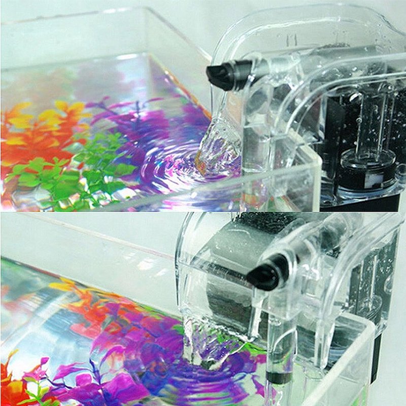 Aquarium Sponge Filter Wall Mounted Fish Tank Pump Aquarium Hang On Filter Waterfall Pump Filter Oxygenation Pump Accessories