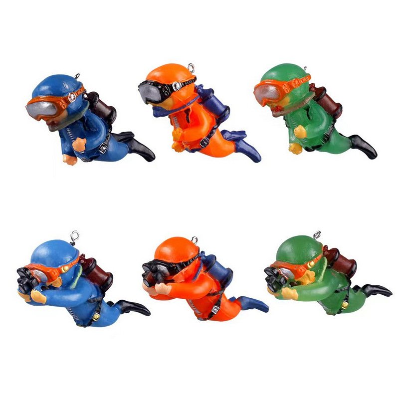 Custom Lovely Floating Device Cartoon Cute Little Diver Fish Playmate Tank Aquarium Decoration Accessories Ornaments