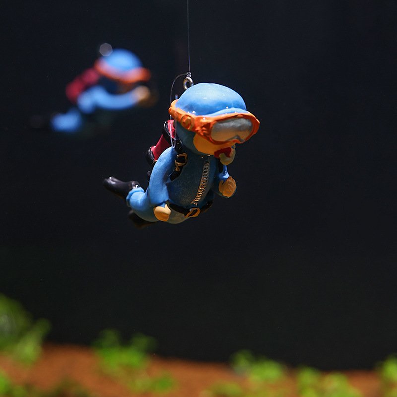 Custom Lovely Floating Device Cartoon Cute Little Diver Fish Playmate Tank Aquarium Decoration Accessories Ornaments