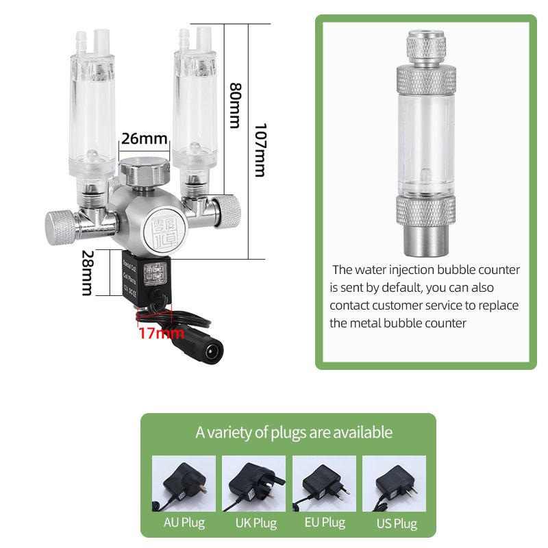 WYIN R106 ZRDR Check Valve Bubble Counter co2 cylinder regulator with solenoid Valve and bubble counter