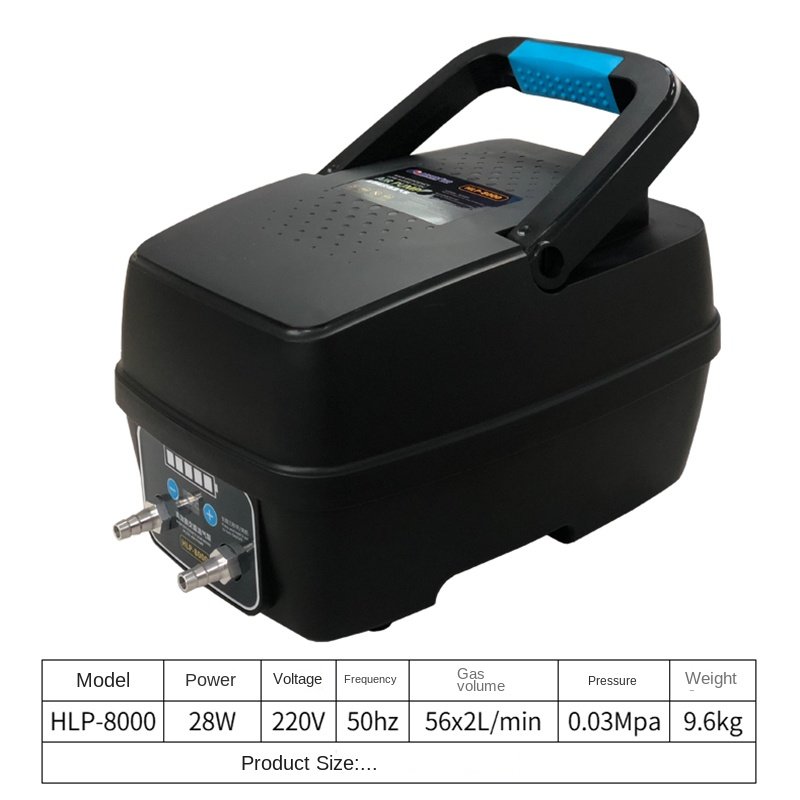 RESUN HLP8000 AC / DC charging air pump fish tank seafood fish pond oxygen pump outdoor fish selling aerator