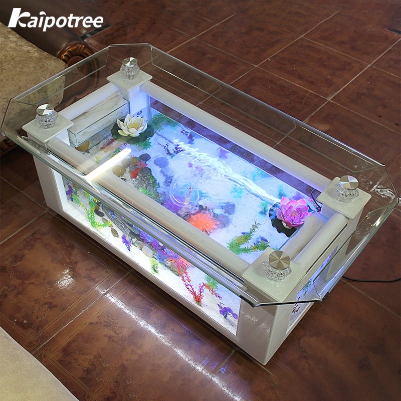 Wholesale aquarium fish tank for living room curling edge ultra clear glass Coffee Table Tea Table Fish Tank