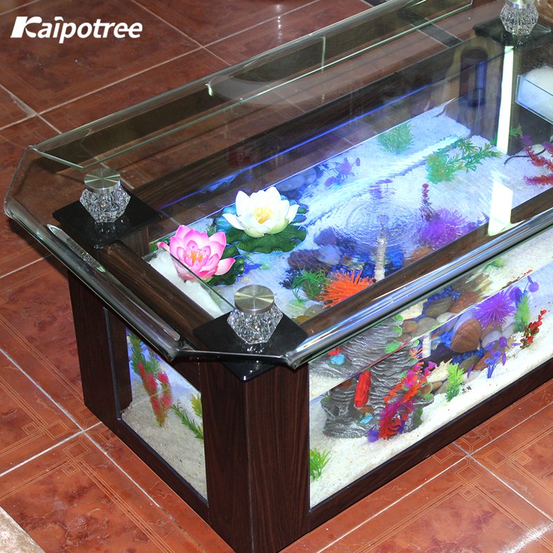 Wholesale aquarium fish tank for living room curling edge ultra clear glass Coffee Table Tea Table Fish Tank