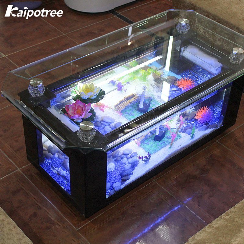 Wholesale aquarium fish tank for living room curling edge ultra clear glass Coffee Table Tea Table Fish Tank