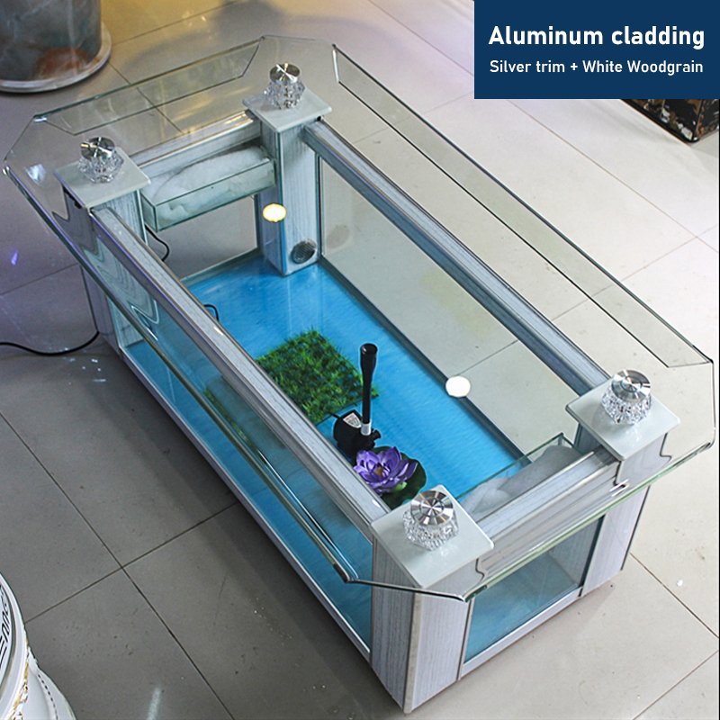 Wholesale aquarium fish tank for living room curling edge ultra clear glass Coffee Table Tea Table Fish Tank