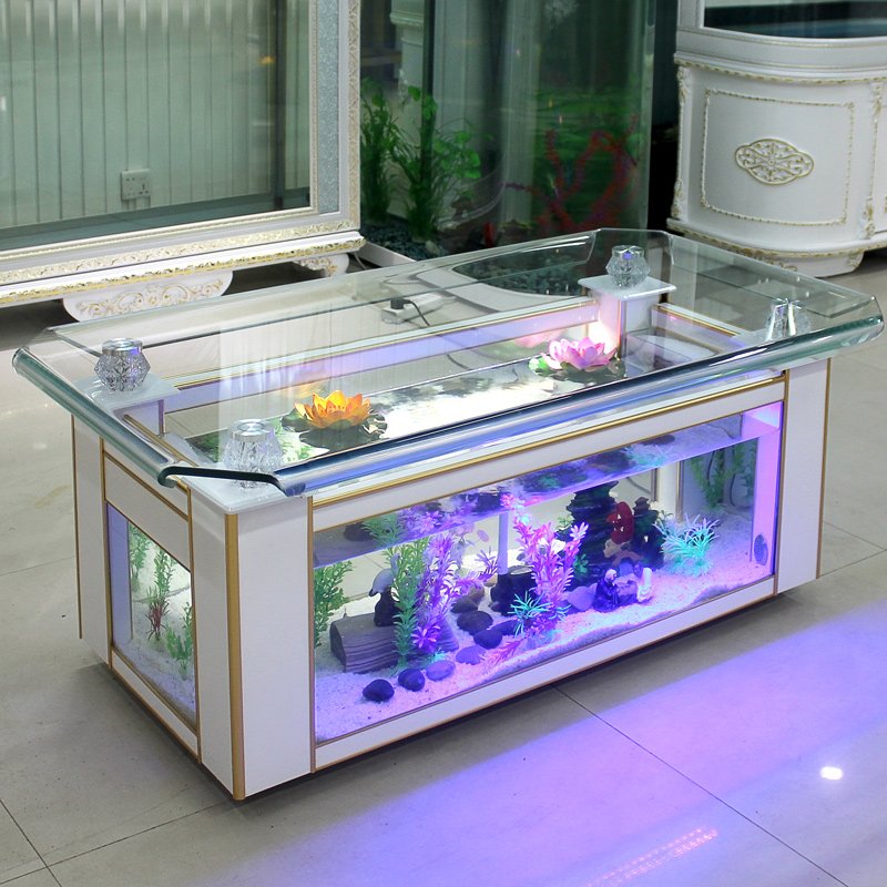 Wholesale aquarium fish tank for living room curling edge ultra clear glass Coffee Table Tea Table Fish Tank