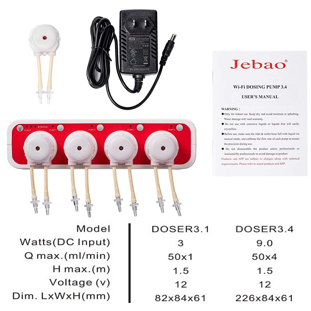 Jebao Auto Dosing Pump Filter Plastic Marine Reef Doser 3.4 WIFI Control for Aquariums Accessory Type Aquarium Accessoires