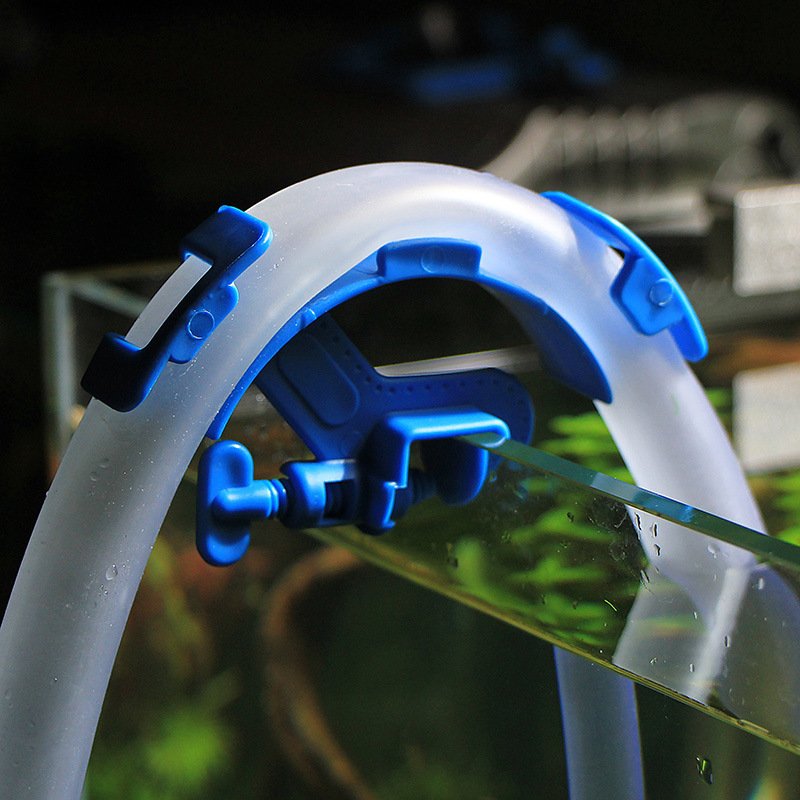 Blue Aquarium Filtration Hose Clamp Water Pipe Clip for Mounting Tube Fish Tank Holder Accessory