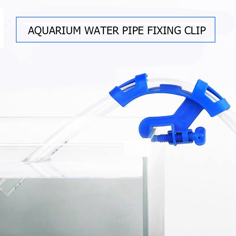 Blue Aquarium Filtration Hose Clamp Water Pipe Clip for Mounting Tube Fish Tank Holder Accessory