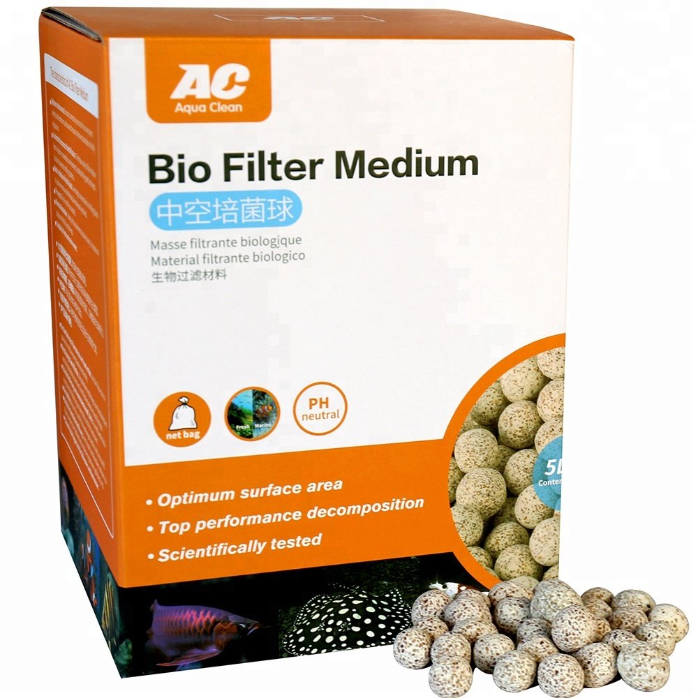 Source factory AquaClean aquariums hollow bio ceramic bead for fish tank water filtration