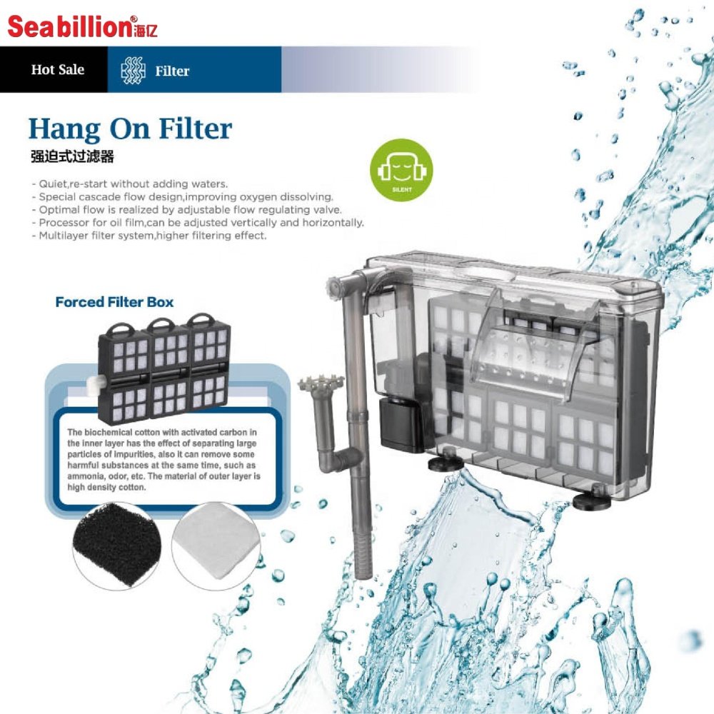 Seabillion High Quality Efficient Aquarium Submersible Bio External canister sponge Filter for waterfall for 20-50Gal Fish Tank