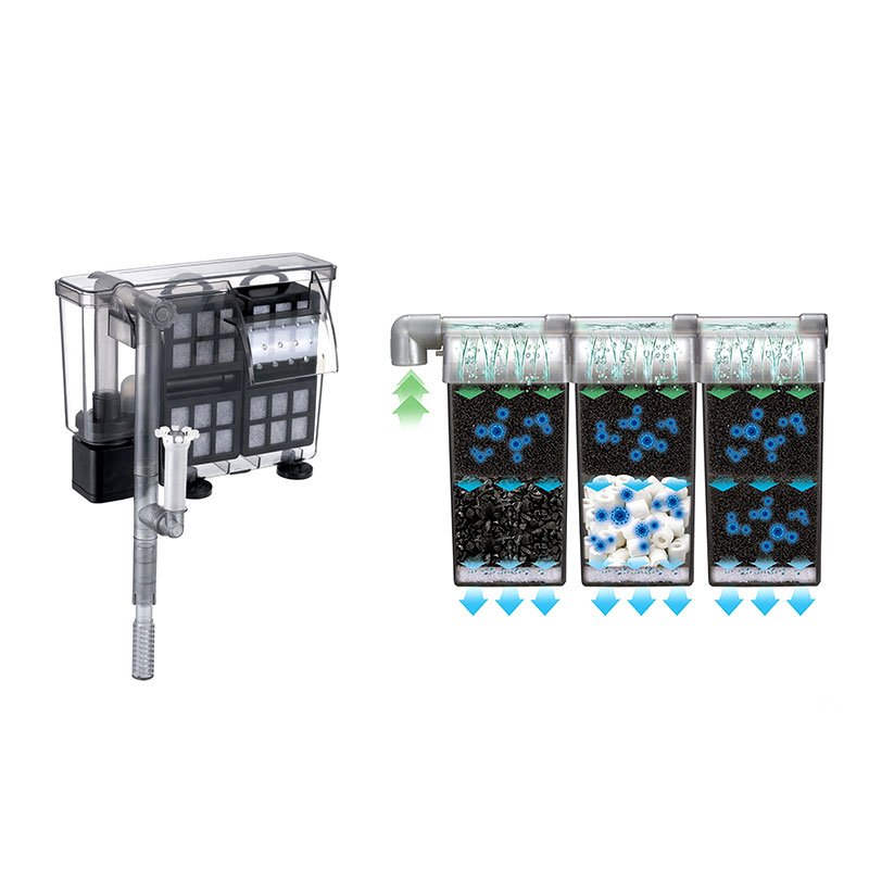 Seabillion High Quality Efficient Aquarium Submersible Bio External canister sponge Filter for waterfall for 20-50Gal Fish Tank