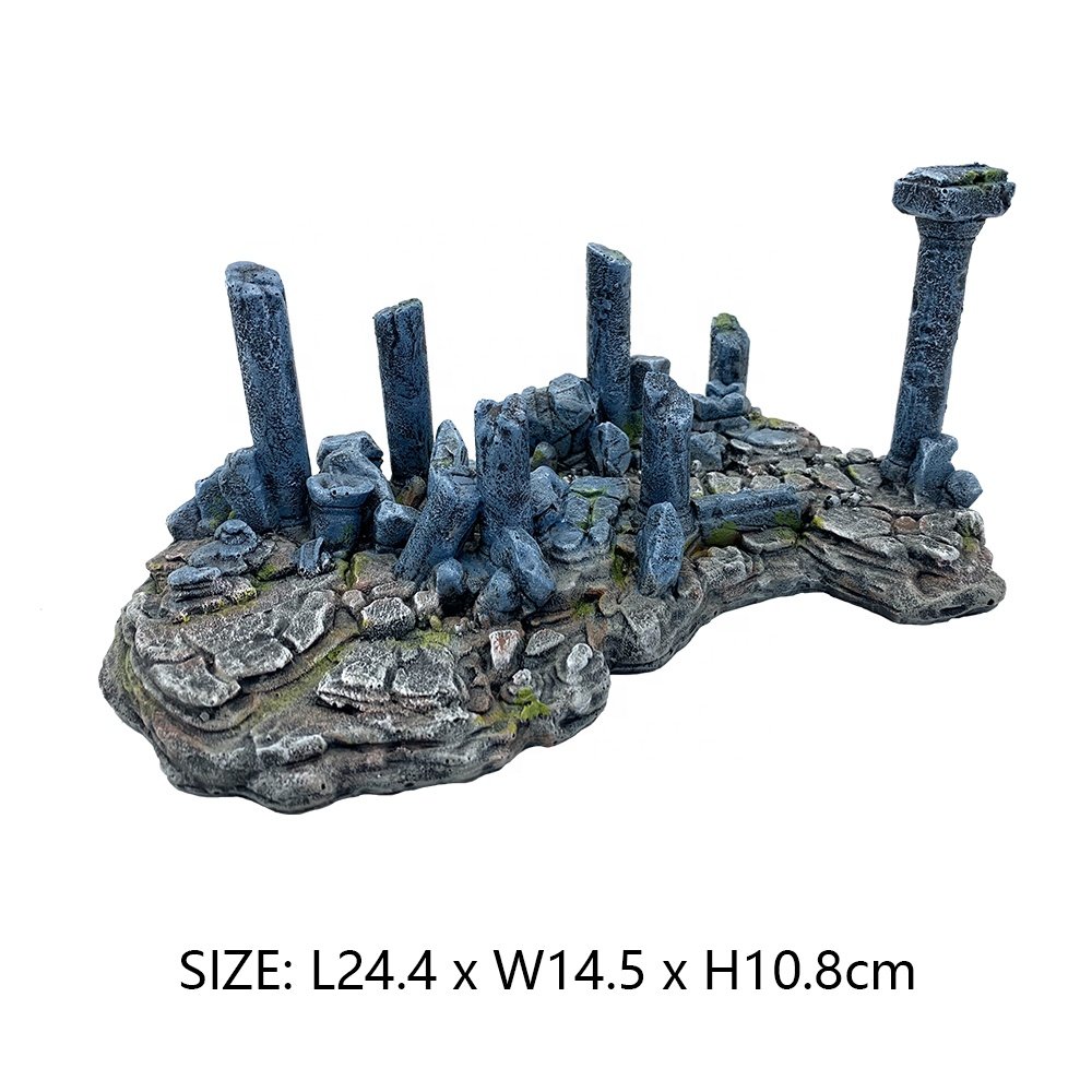 2021 large fish tank decoration resin game square aquarium accessories ornament
