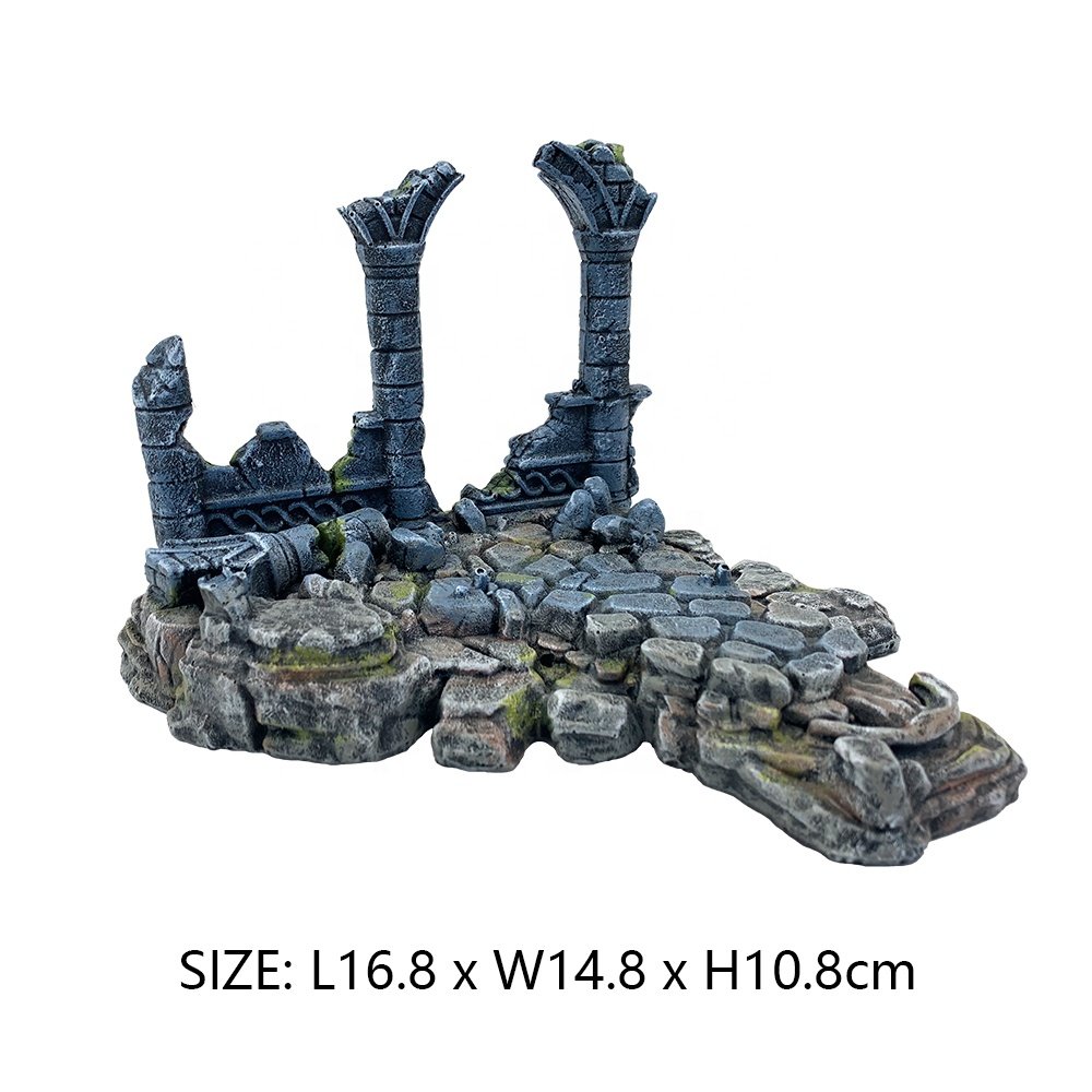 2021 large fish tank decoration resin game square aquarium accessories ornament
