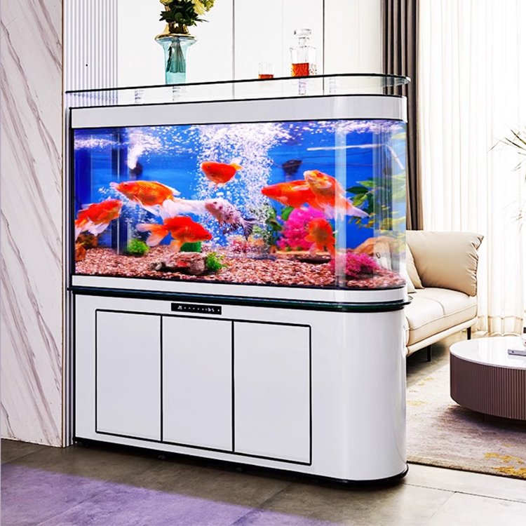 Customized large transparent cube Acrylic aquarium fish tank Glass Bullet front fish tank aquarium