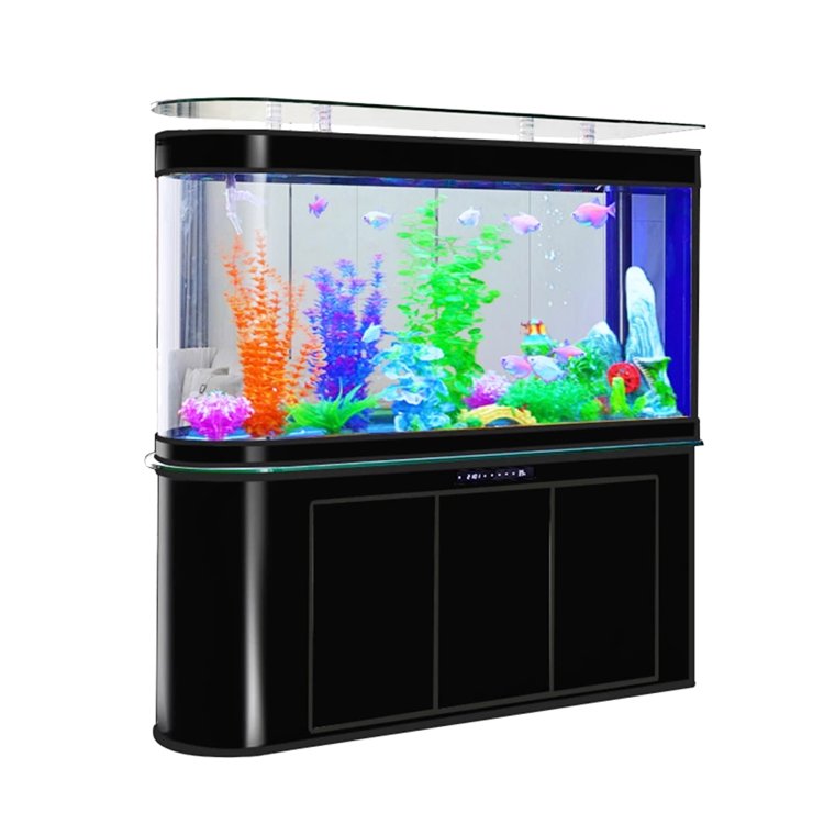 Customized large transparent cube Acrylic aquarium fish tank Glass Bullet front fish tank aquarium