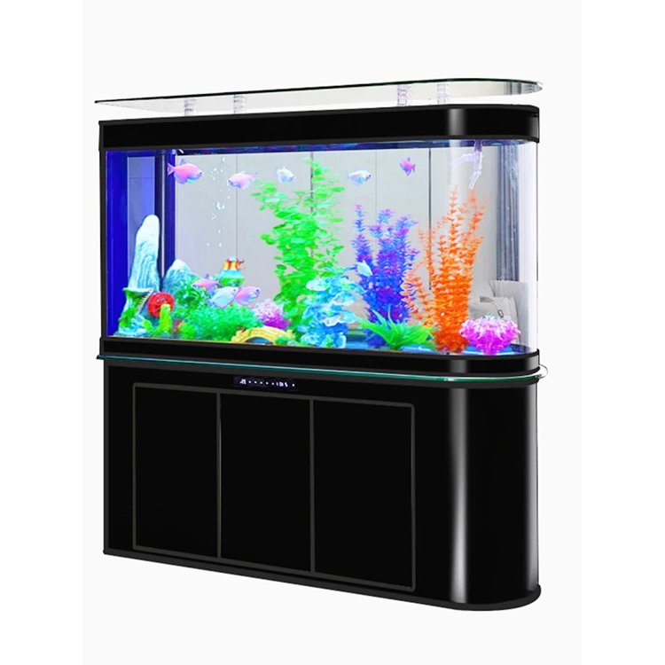 Customized large transparent cube Acrylic aquarium fish tank Glass Bullet front fish tank aquarium