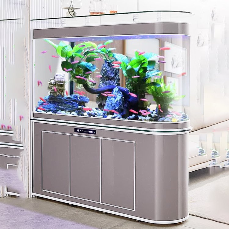 Customized large transparent cube Acrylic aquarium fish tank Glass Bullet front fish tank aquarium