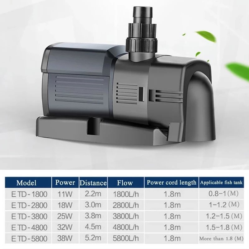 220v-240v Water pump pumping submersible frequency conversion mute circulation filter energy saving Fish pond suction pump