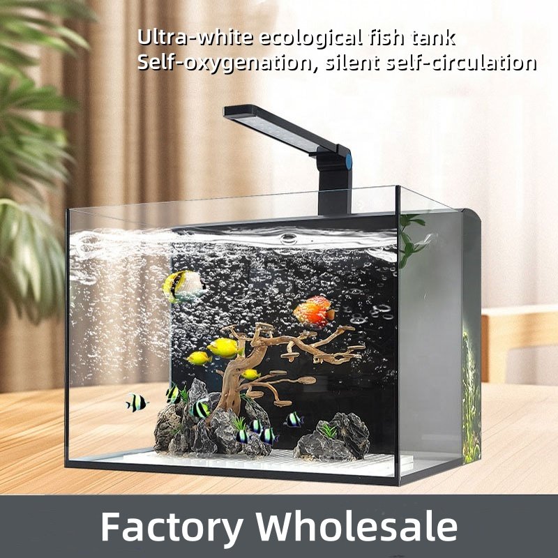 USMILEPET Customised High Quality Fish Tank Aquarium Fish Tank with Oxygen Filtration Glass Fish Tank Self-circulating for home