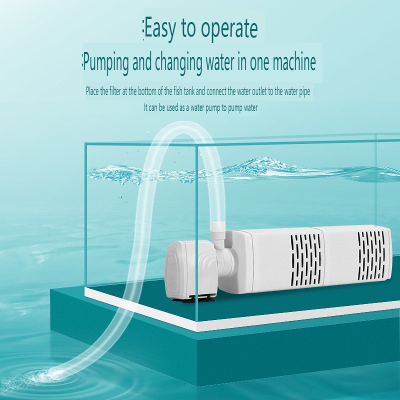 4 in 1 Aquarium Filter Pump Silent Fish Tank Accessories Submersible Air Oxygen Aquarium Air Pump Water Pump Wave Maker 220V