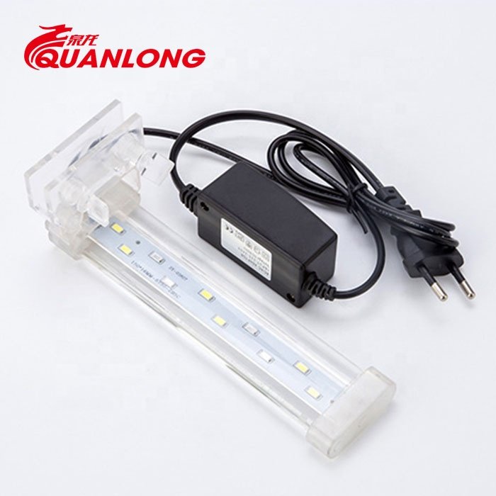 Quanlong aquarium small led lights white blue fish tank light clip on aquarium light