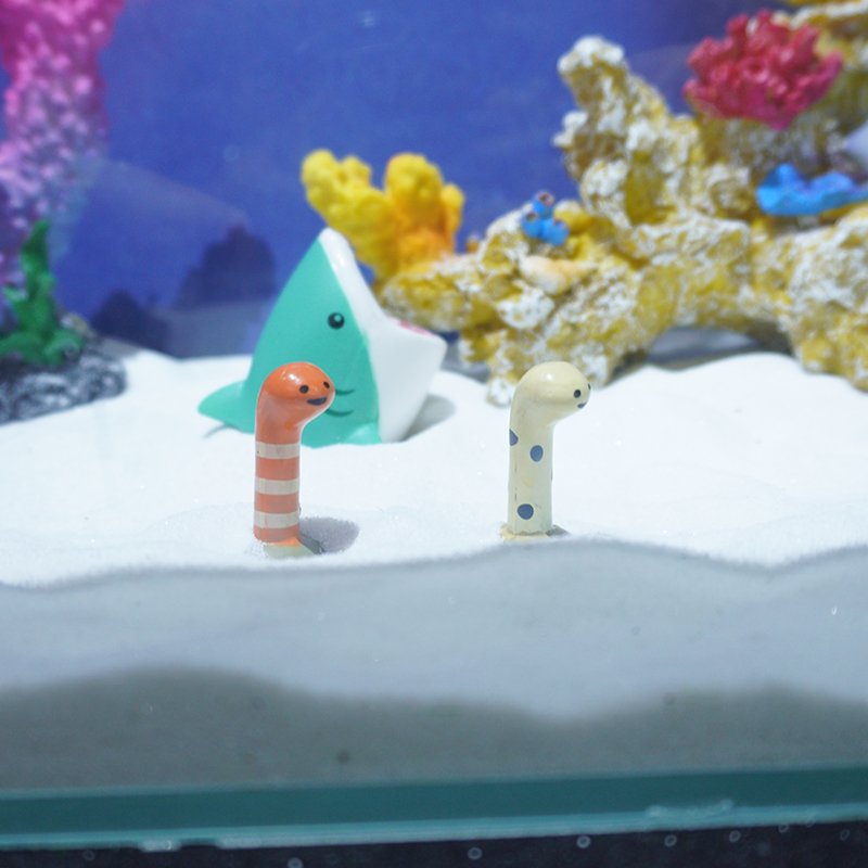 Wholesale Cute blue creative bottom spotted striped Moray eel cartoon style Aquarium decoration Fish Tank Aquarium Decoration