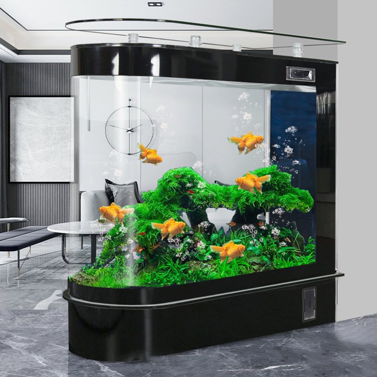 Bullet U-shaped glass fish tank multi-function corner aquarium large bottom filter in living room