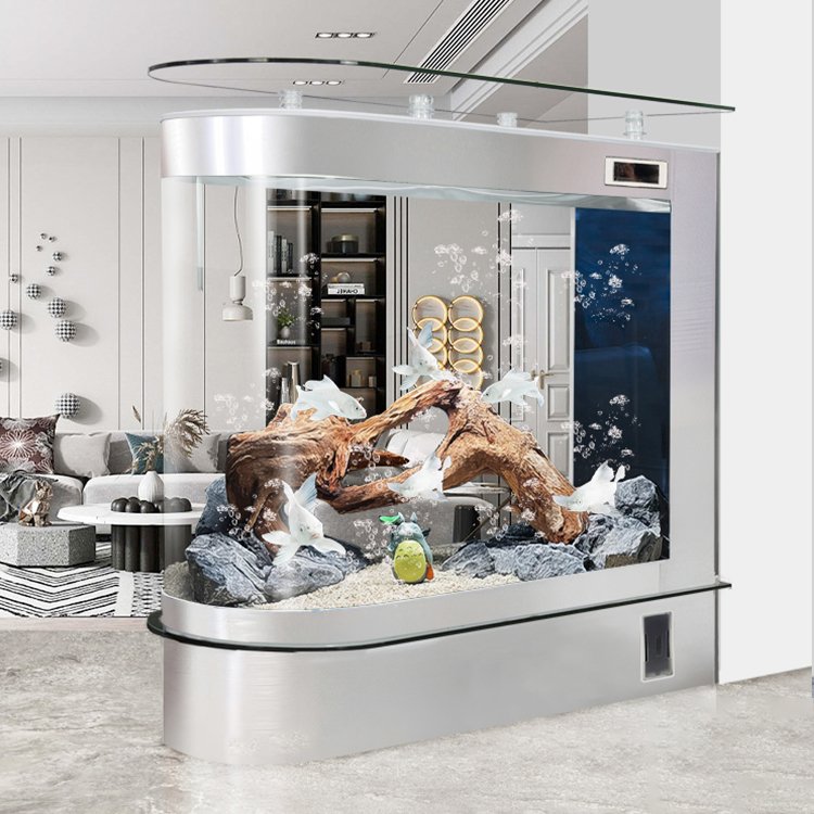 Bullet U-shaped glass fish tank multi-function corner aquarium large bottom filter in living room