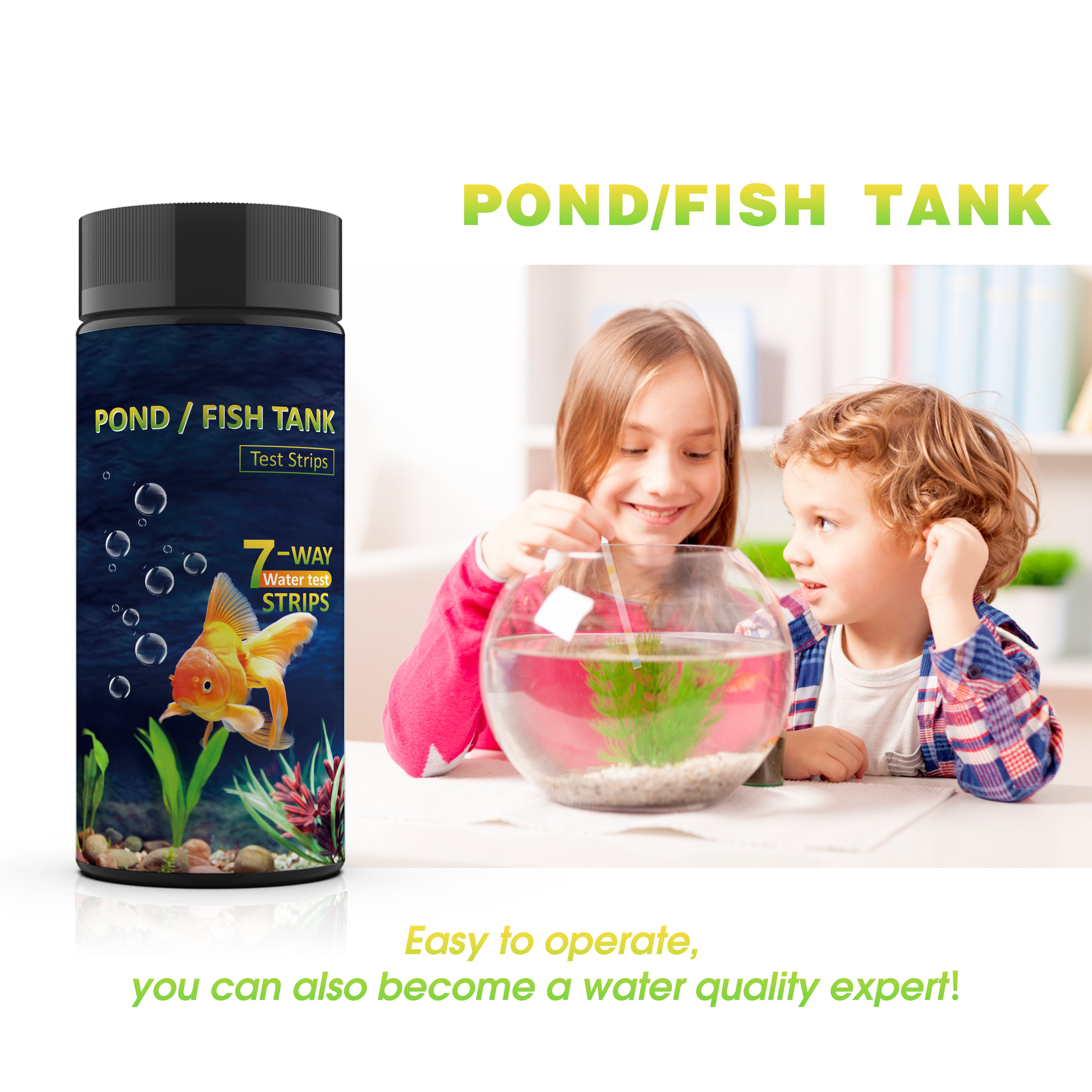 Aquarium Test Kits 7 IN 1 POND TEST STRIPS Pond Water Test Strips Fish & Aquatic