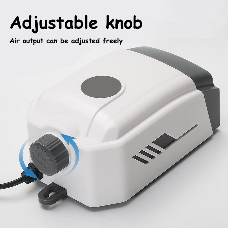 8W AC Dual Outlet Air Compressor For Fish Tank Adjustable Quiet Oxygen Aerator Powerful Aquarium Air Pump