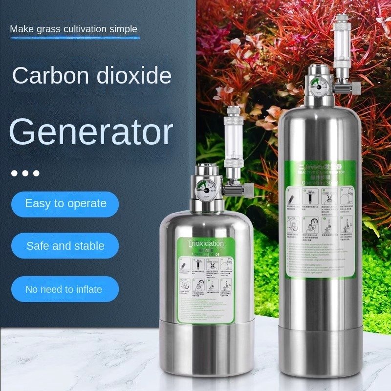 ZRDR Aquarium Carbon Dioxide Generator System Carbon Dioxide Reactor Kit with Meter Display Pressure Gauge