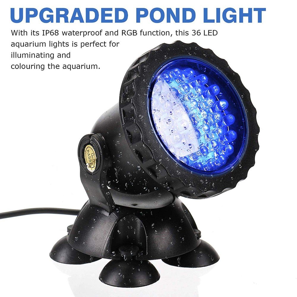RGB Aquarium led pond light fish tank light underground spotlight ip68 underwater remote spotlights four heads (10W ) CE Rohs