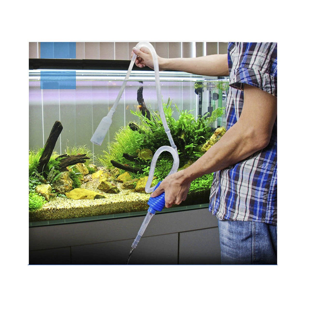 1.5M Aquarium Fish Tank Vacuum Gravel Water Filter Siphon Pump Manual Easy to Operate Cleaner Pump Safe Vacuum Cleaner Tools