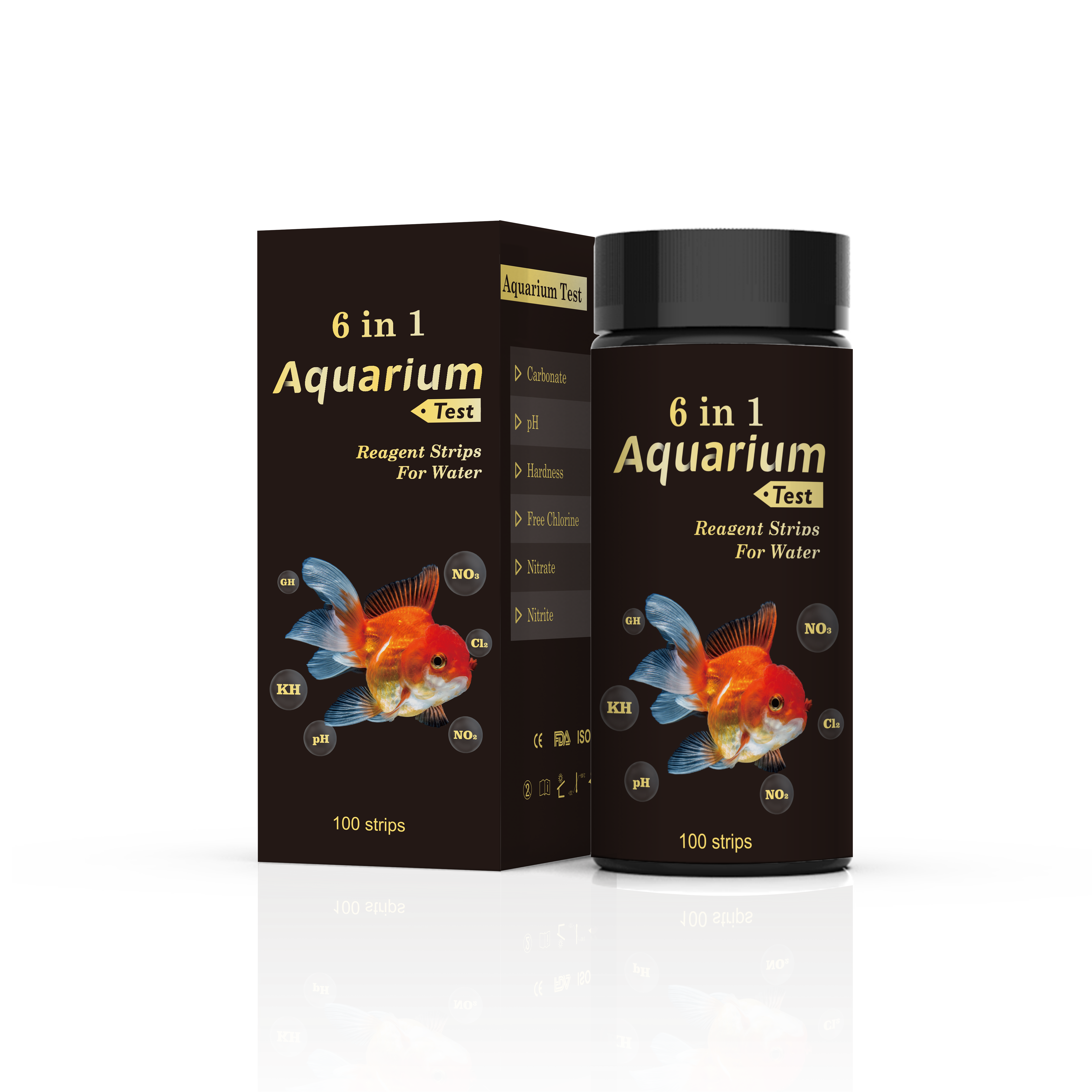6 in 1 Pond & Pool Water Test Strips Comprehensive Aquarium Test Kit
