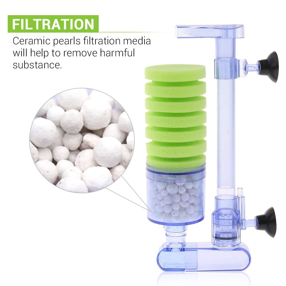 NICREW Aquarium Sponge Filter Ultra Quiet Fish Tank Biochemical Sponge Filter Air Pump Water Fall Double Foam Sponge Filters