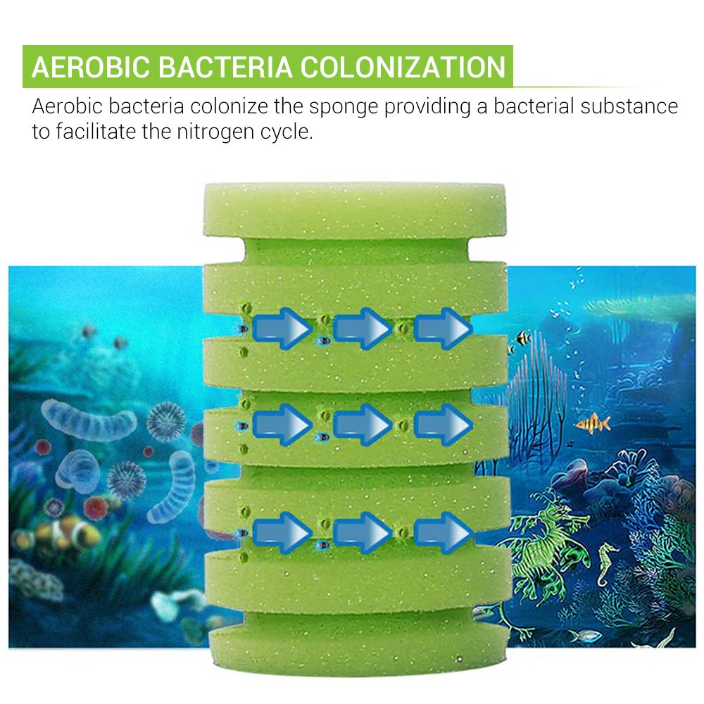 NICREW Aquarium Sponge Filter Ultra Quiet Fish Tank Biochemical Sponge Filter Air Pump Water Fall Double Foam Sponge Filters