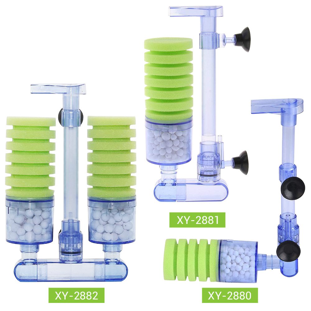 NICREW Aquarium Sponge Filter Ultra Quiet Fish Tank Biochemical Sponge Filter Air Pump Water Fall Double Foam Sponge Filters