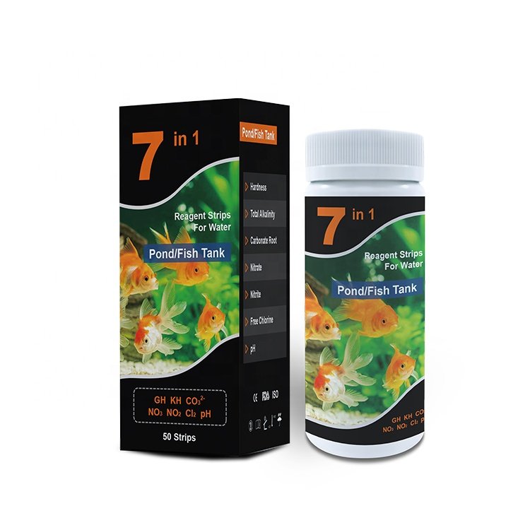 7-Way Water Test Kit for Aquariums & Fish Ponds Test Strips for Freshwater & Salt Water