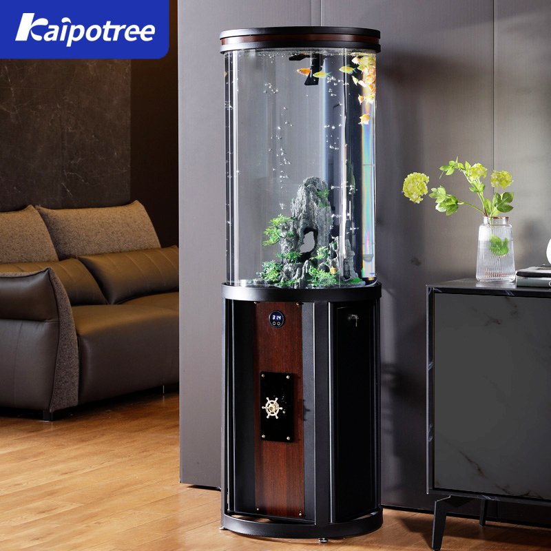 Custom Acrylic tank Aquarium ultra white glass cylinder round aquarium semi-circle HD glass fish tank