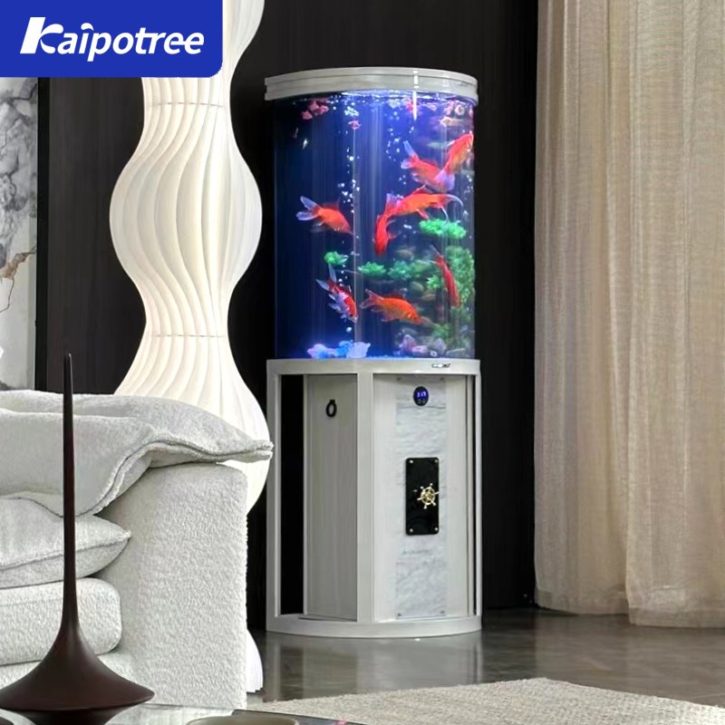 Custom Acrylic tank Aquarium ultra white glass cylinder round aquarium semi-circle HD glass fish tank