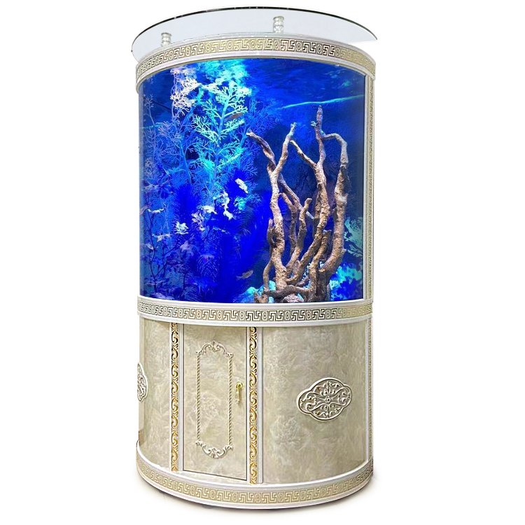 Custom Acrylic tank Aquarium ultra white glass cylinder round aquarium semi-circle HD glass fish tank